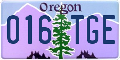 OR license plate 016TGE
