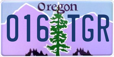 OR license plate 016TGR