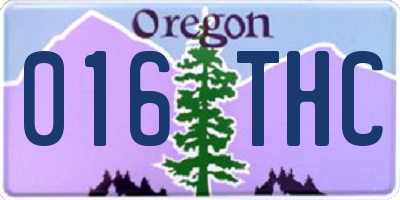 OR license plate 016THC