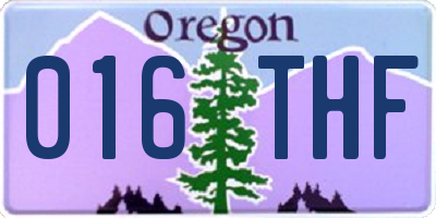 OR license plate 016THF