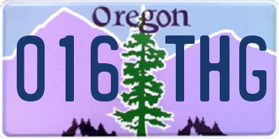 OR license plate 016THG