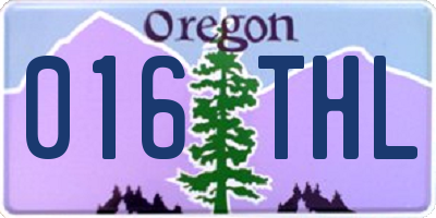 OR license plate 016THL