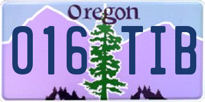 OR license plate 016TIB