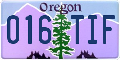 OR license plate 016TIF