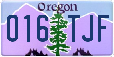 OR license plate 016TJF