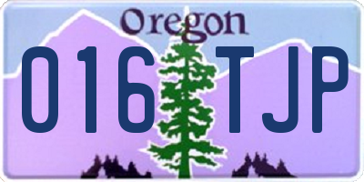 OR license plate 016TJP