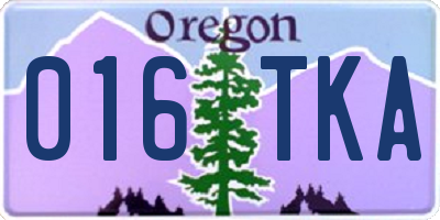 OR license plate 016TKA