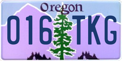 OR license plate 016TKG