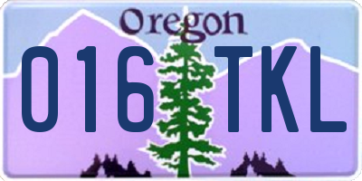OR license plate 016TKL