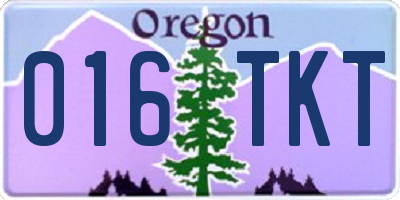 OR license plate 016TKT
