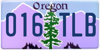 OR license plate 016TLB