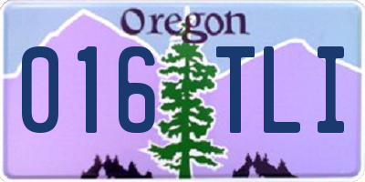 OR license plate 016TLI
