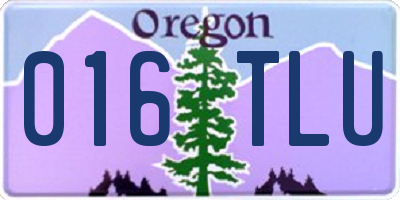 OR license plate 016TLU