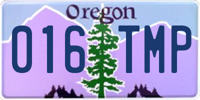 OR license plate 016TMP