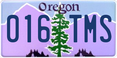 OR license plate 016TMS