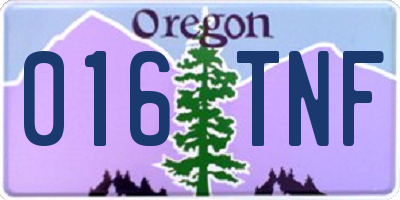OR license plate 016TNF