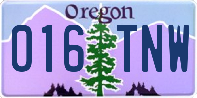 OR license plate 016TNW
