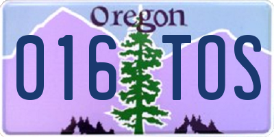 OR license plate 016TOS