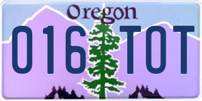 OR license plate 016TOT