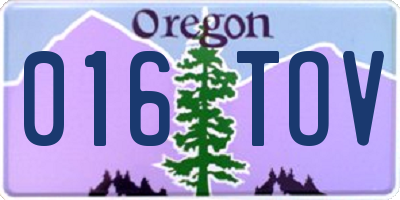 OR license plate 016TOV