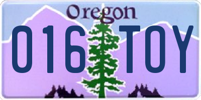 OR license plate 016TOY
