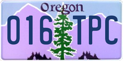 OR license plate 016TPC