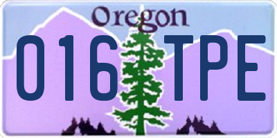 OR license plate 016TPE
