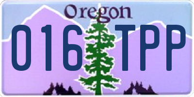 OR license plate 016TPP