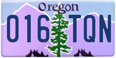 OR license plate 016TQN