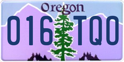 OR license plate 016TQO