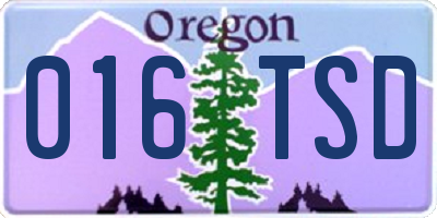 OR license plate 016TSD