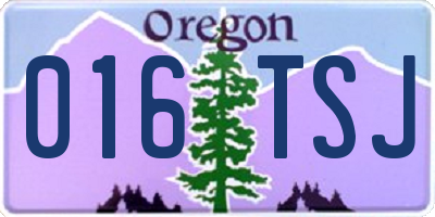 OR license plate 016TSJ
