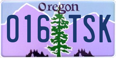 OR license plate 016TSK