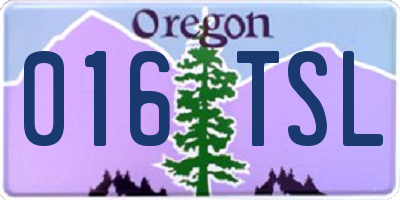 OR license plate 016TSL