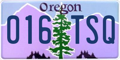OR license plate 016TSQ