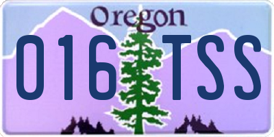 OR license plate 016TSS