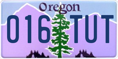 OR license plate 016TUT