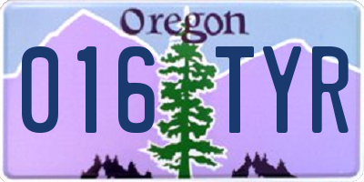 OR license plate 016TYR
