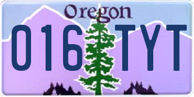 OR license plate 016TYT
