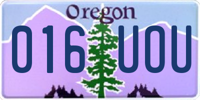 OR license plate 016UOU