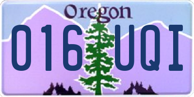 OR license plate 016UQI