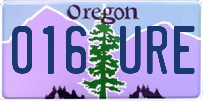 OR license plate 016URE