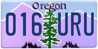 OR license plate 016URU