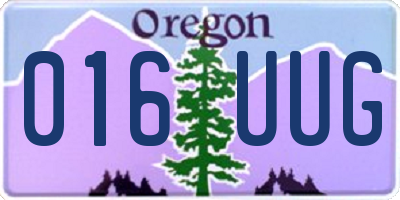 OR license plate 016UUG