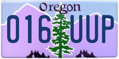 OR license plate 016UUP