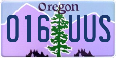OR license plate 016UUS