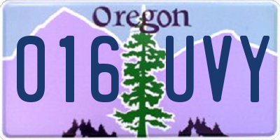 OR license plate 016UVY