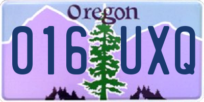 OR license plate 016UXQ