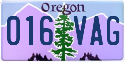 OR license plate 016VAG