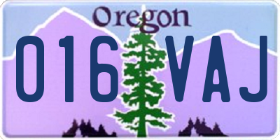 OR license plate 016VAJ